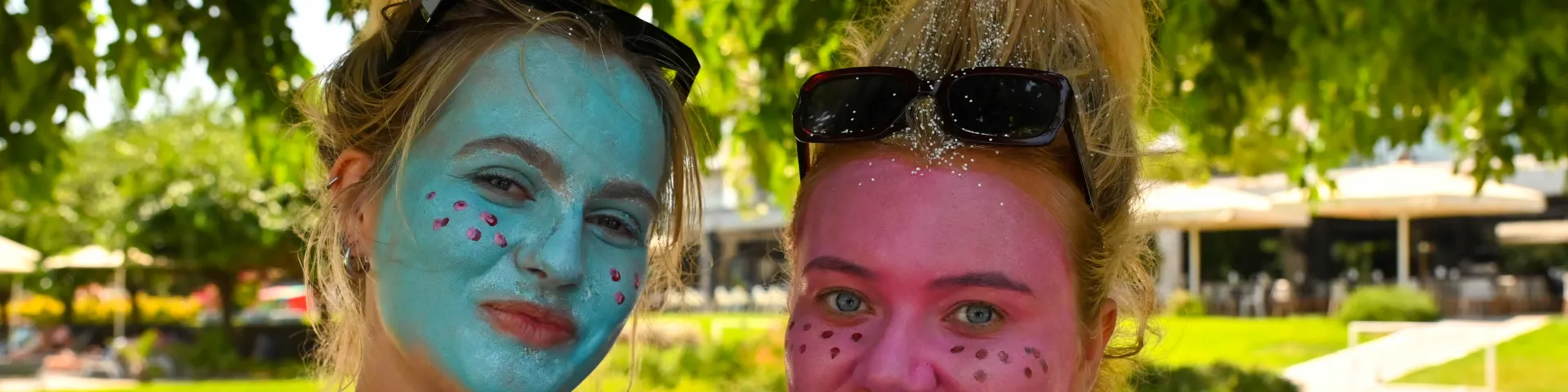 Girls with painted faces