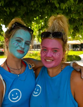 Girls with painted faces